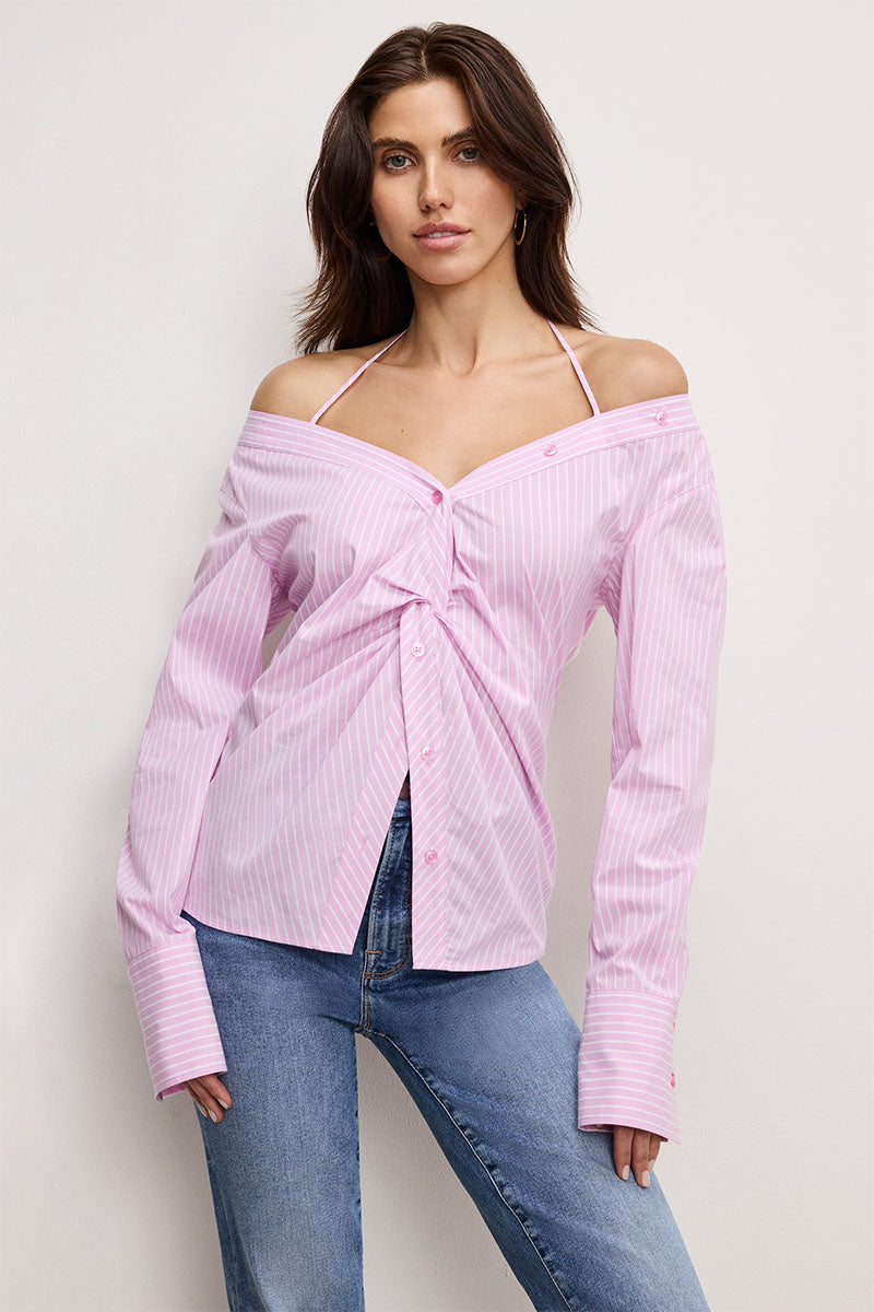 POPLIN OFF SHOULDER TOP