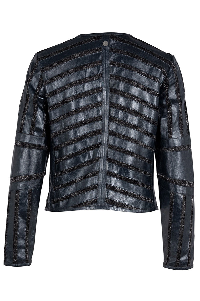 YULA LEATHER SHEER JACKET