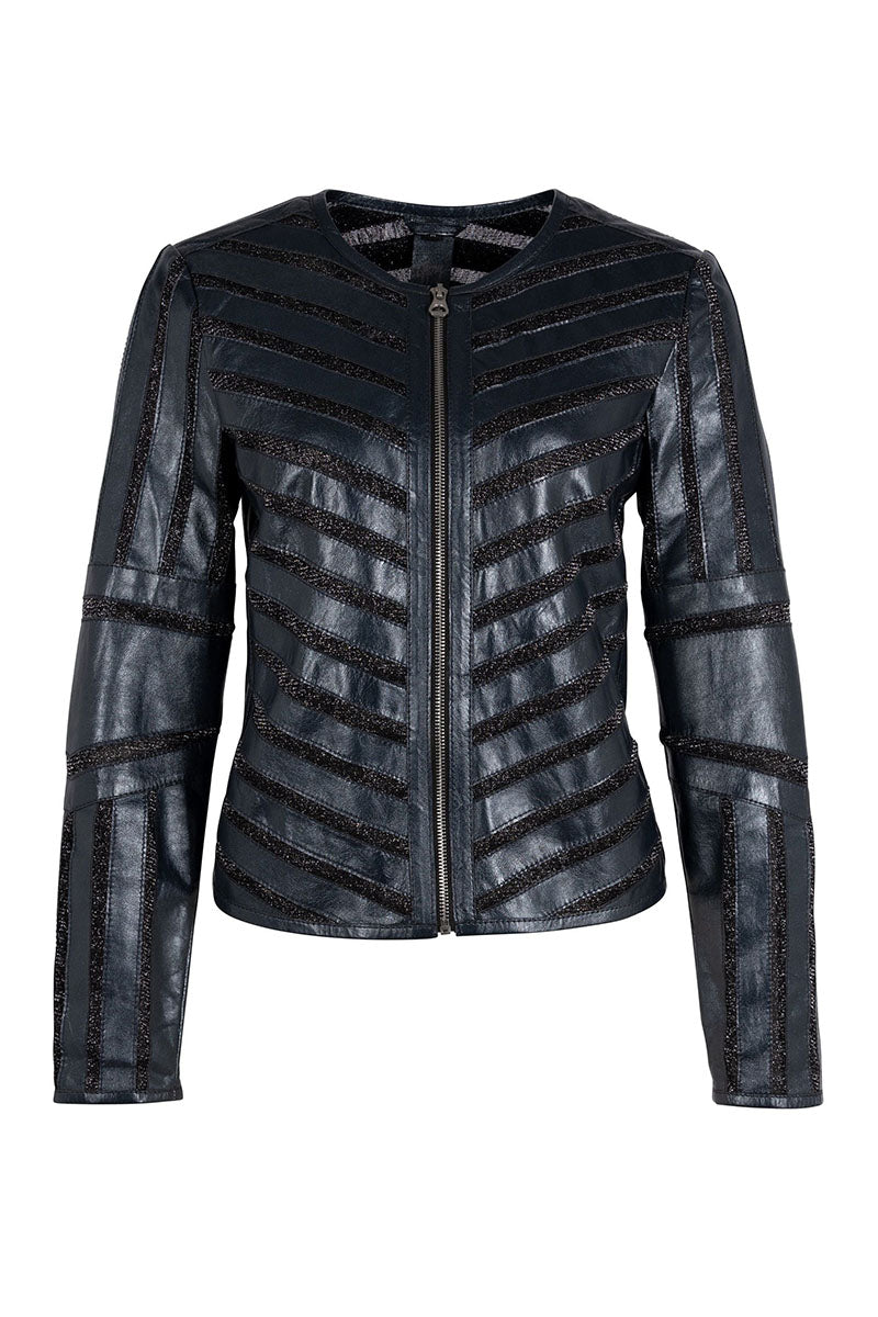 YULA LEATHER SHEER JACKET