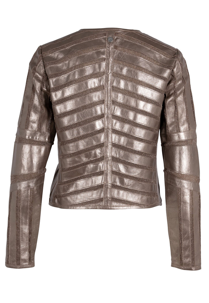 YULA LEATHER SHEER JACKET