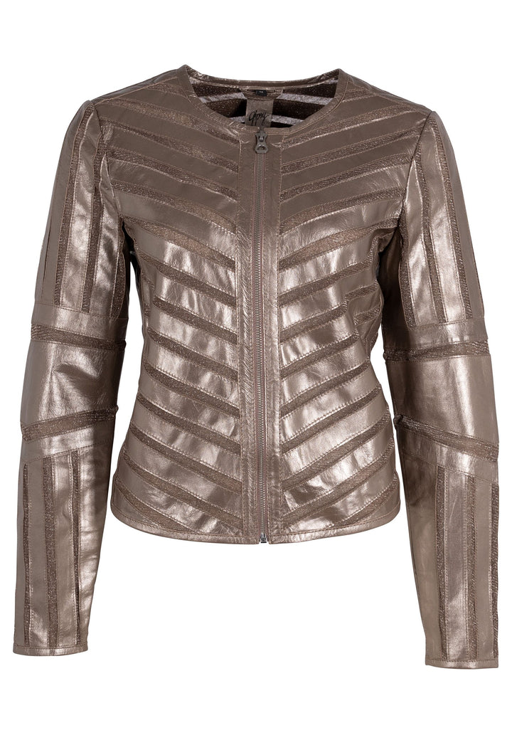 YULA LEATHER SHEER JACKET