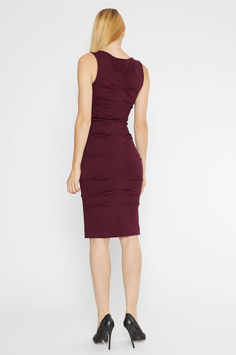 PONTE KNIT RUCHED DRESS