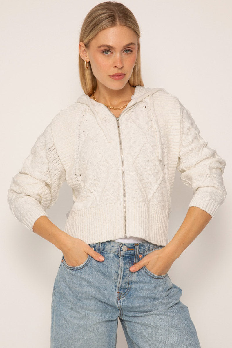 COLBIE CHUNKY ZIP UP SWEATER