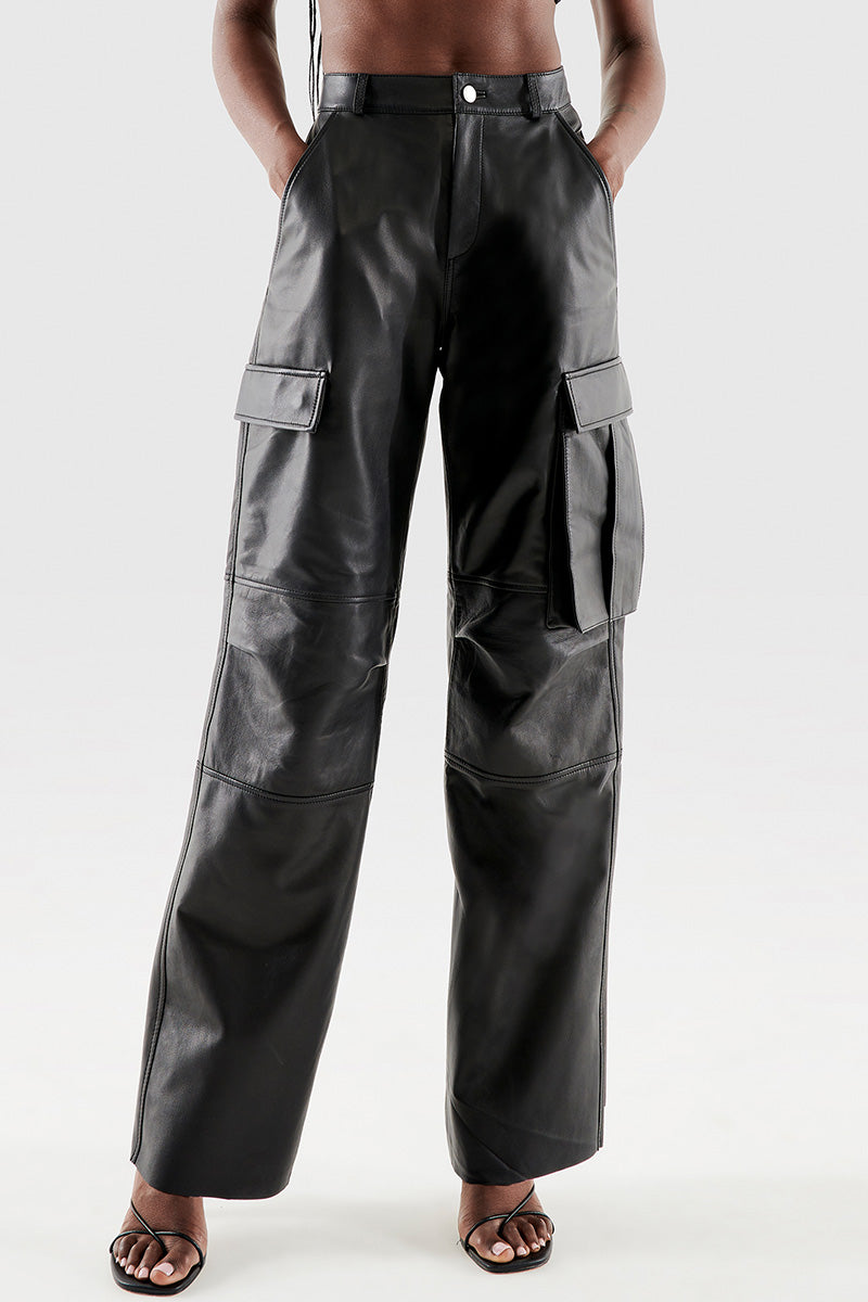 COLE UPCYCLED LEATHER CARGO PANT