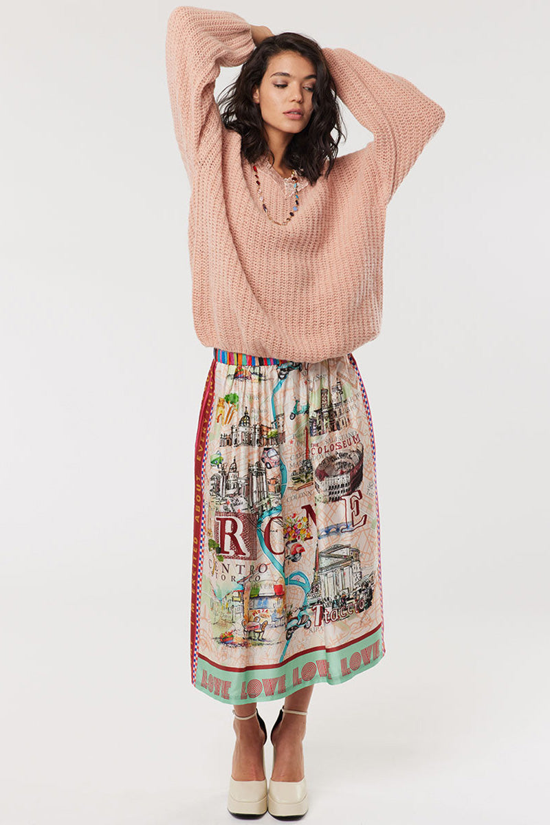 VANESSA PRINTED MIDI SKIRT