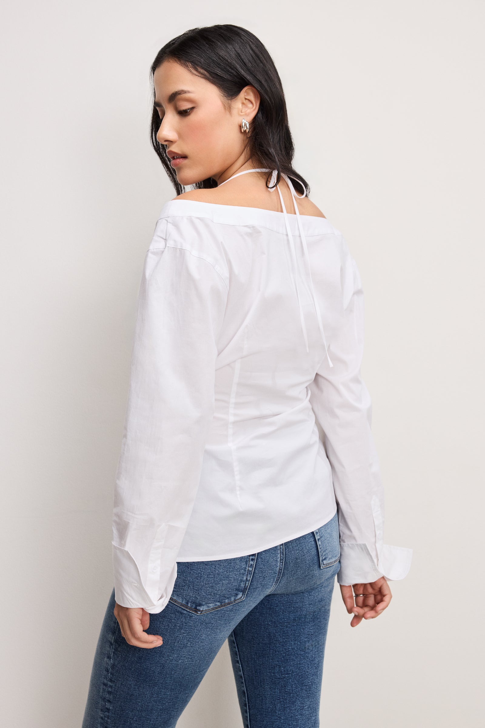 POPLIN OFF SHOULDER TOP