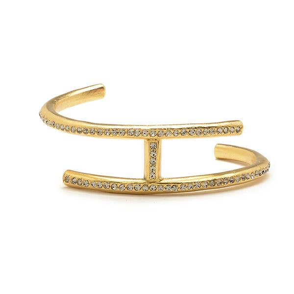 CRYSTAL METAL CUFF BRACELET