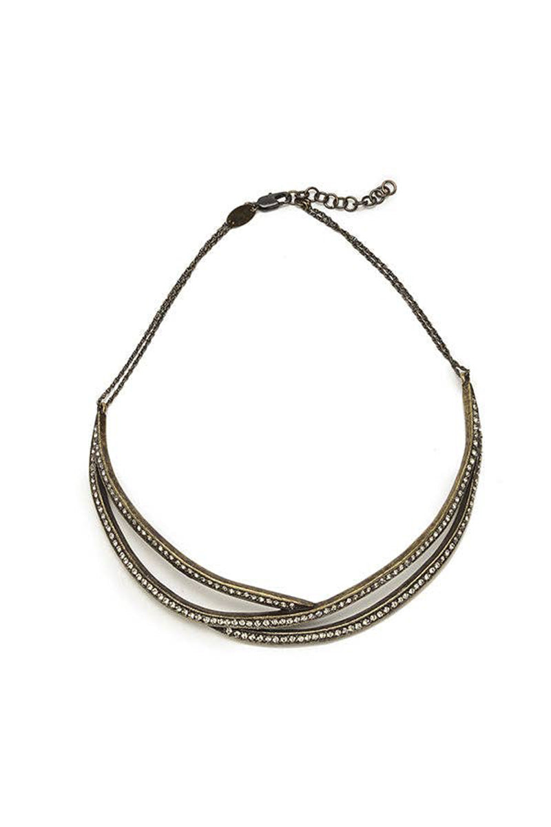 3 LAYER TWIST DIAMOND NECKLACE