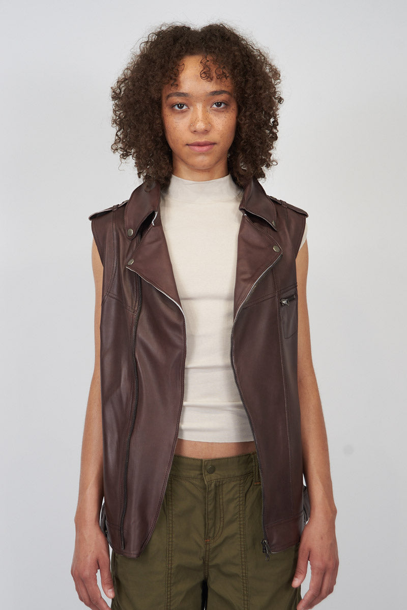 ANGELA PATINA LEATHER VEST