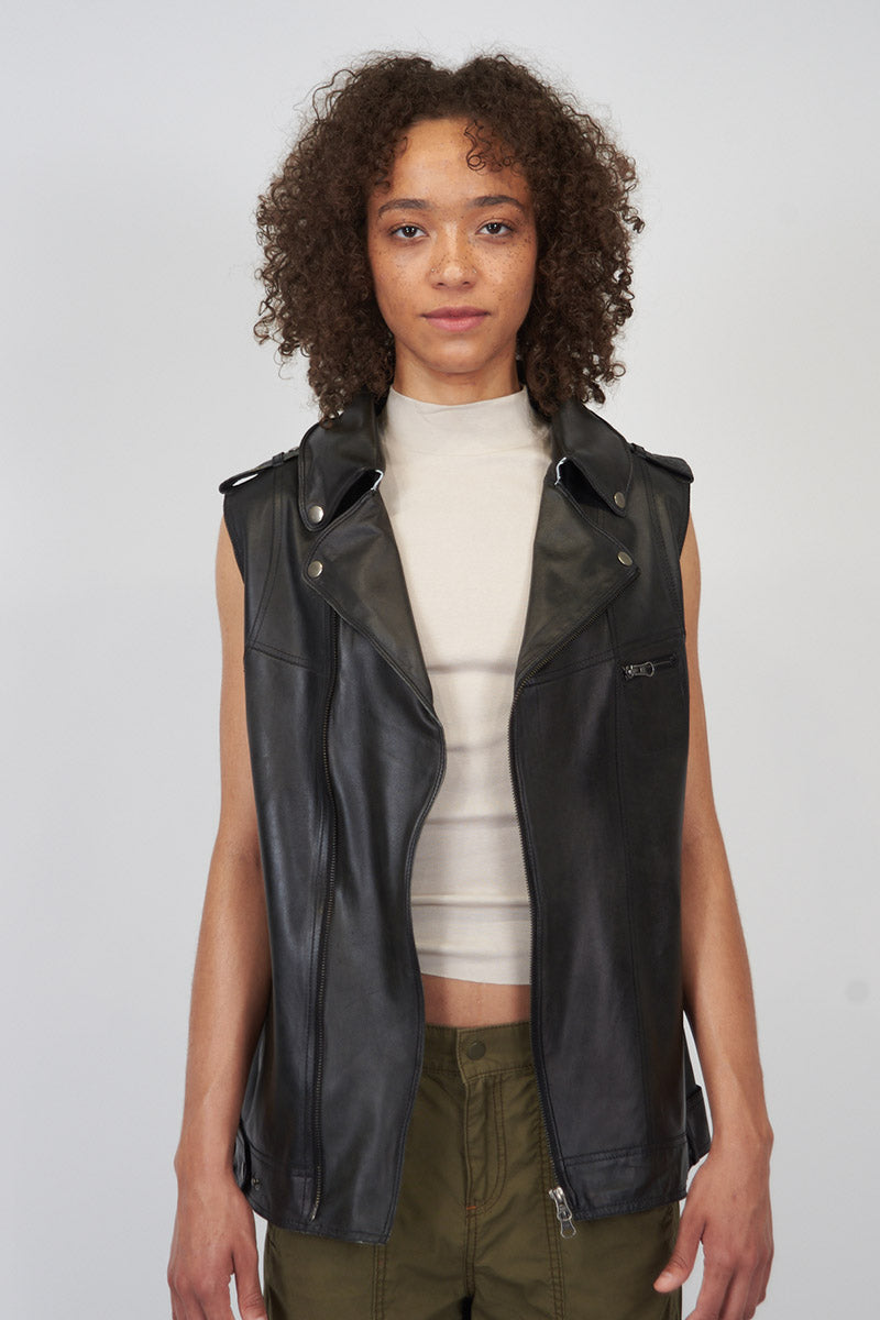 ANGELA PATINA LEATHER VEST