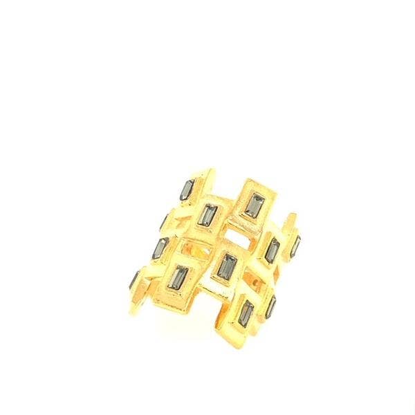 CHECKERED BAGUETTE RING