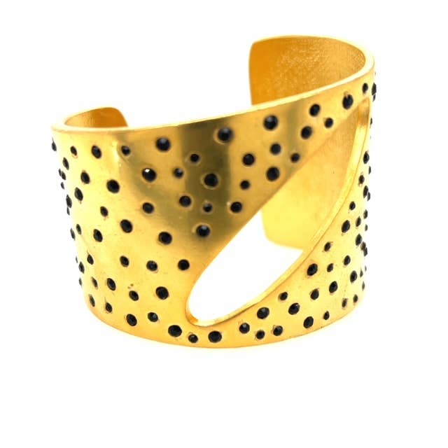 CRYSTAL STUDDED METAL CUFF