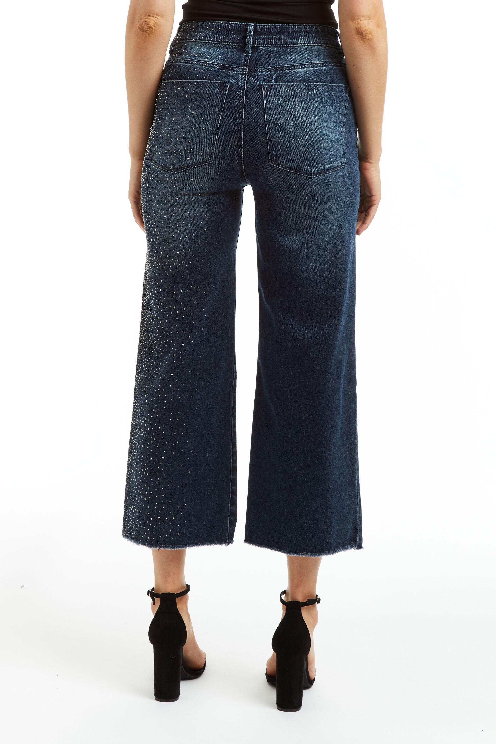 HIGH RISE GRADIENT STUDDED PANT