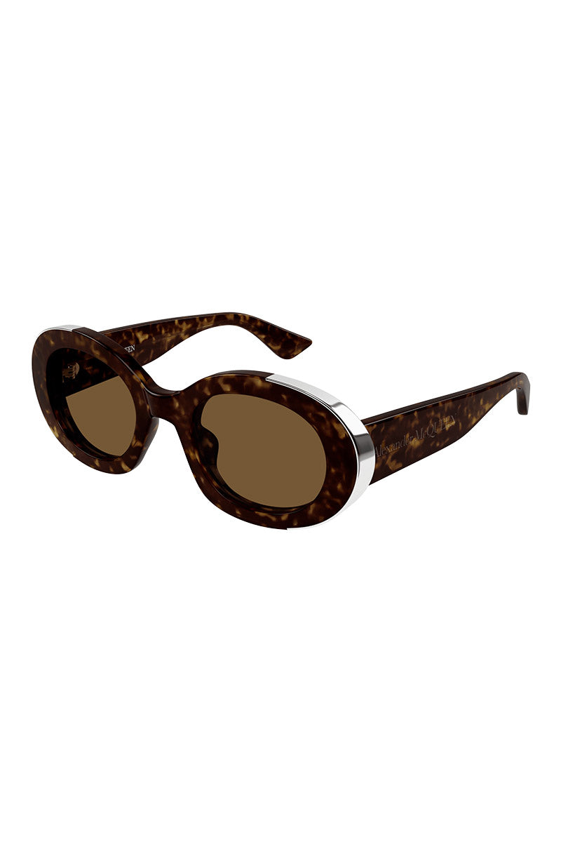 A. MCQUEEN OVAL SUNGLASSES - AM0445S