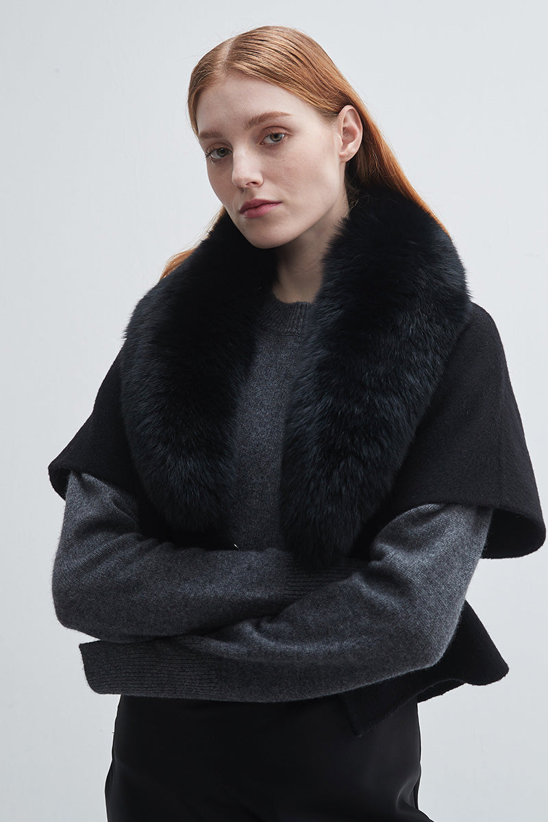 SHORT SLEEVE FUR COLLAR JACKET