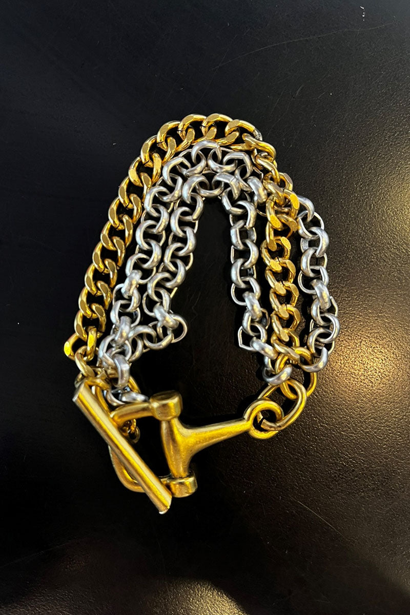 3 CHAIN MIXED METAL BRACELET