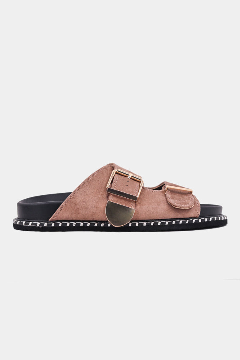 CHARLOTTE BUCKLE SLIDE SANDAL