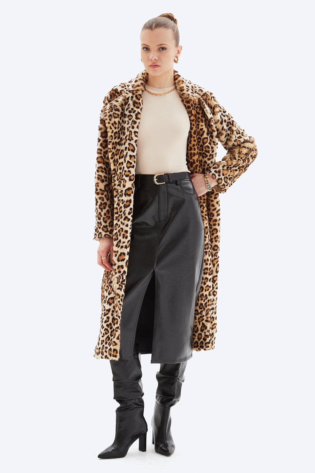 OPHELIA FAUX FUR LONG COAT