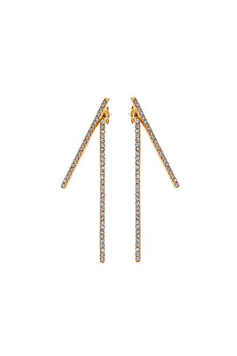 FRONT/BACK CRYSTAL STICK EARRINGS