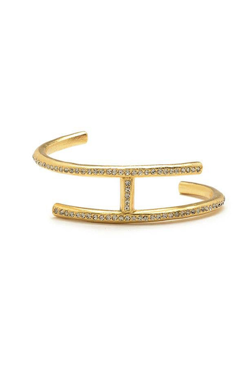 CRYSTAL METAL CUFF BRACELET