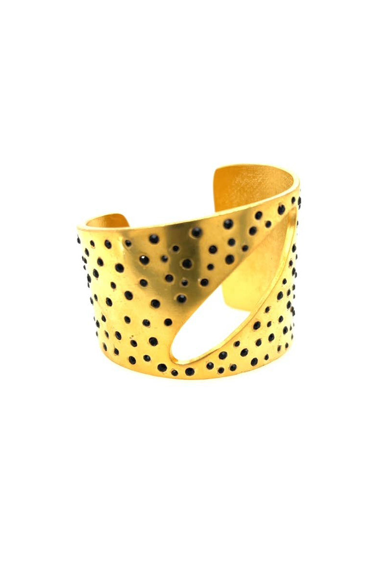 CRYSTAL STUDDED METAL CUFF