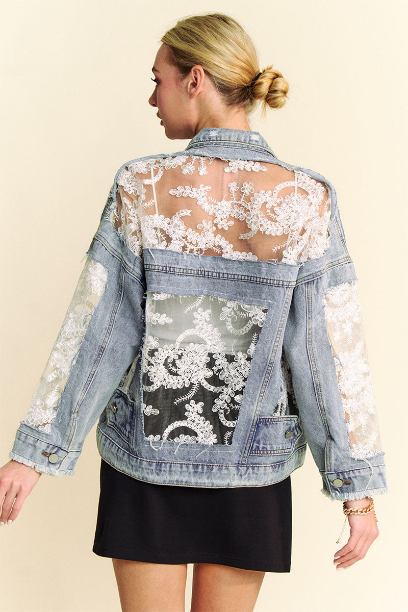 FLORAL EMBROIDERY DENIM JACKET