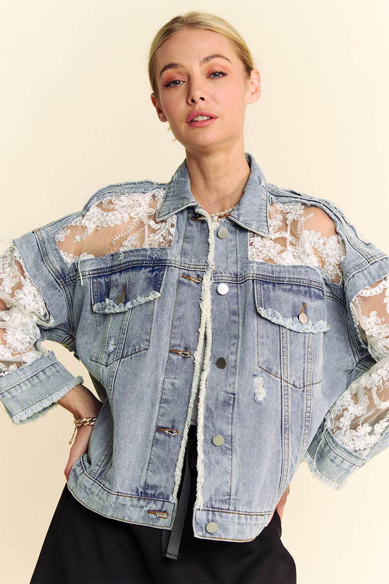 FLORAL EMBROIDERY DENIM JACKET