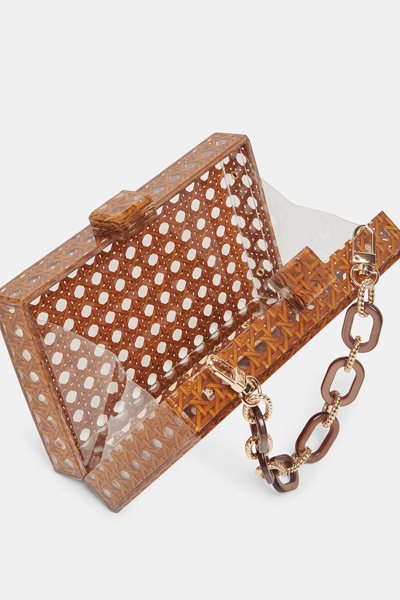 CANE CLUTCH BAG