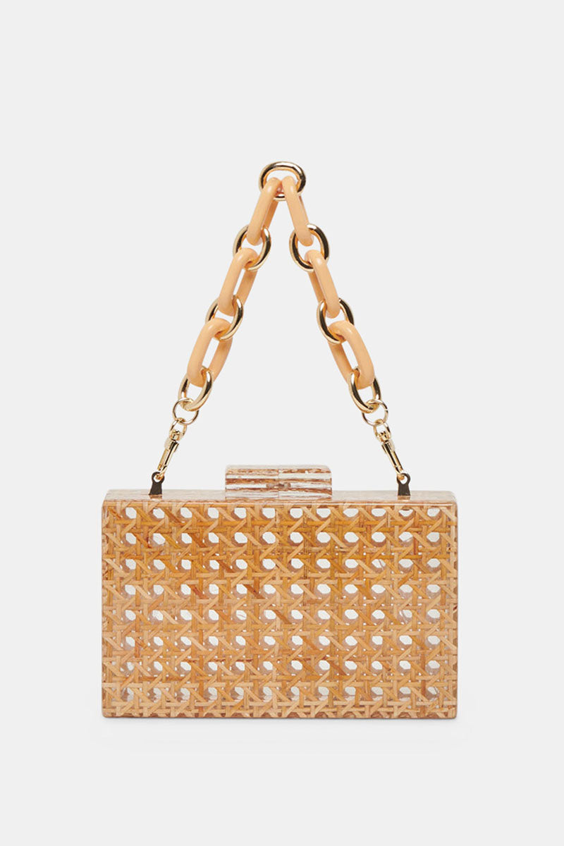 CANE CLUTCH BAG