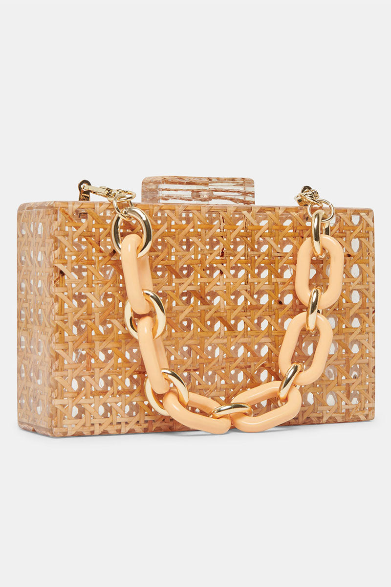 CANE CLUTCH BAG