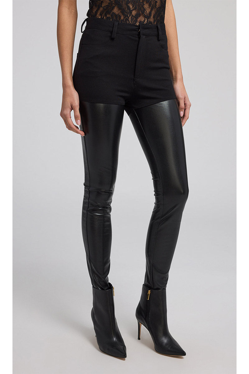 PETRA LEATHER COMBO PONTE PANT