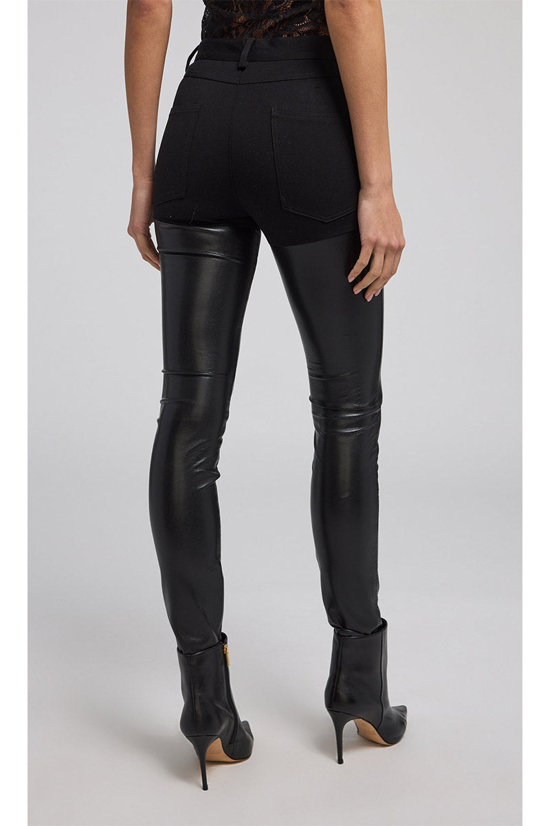 PETRA LEATHER COMBO PONTE PANT