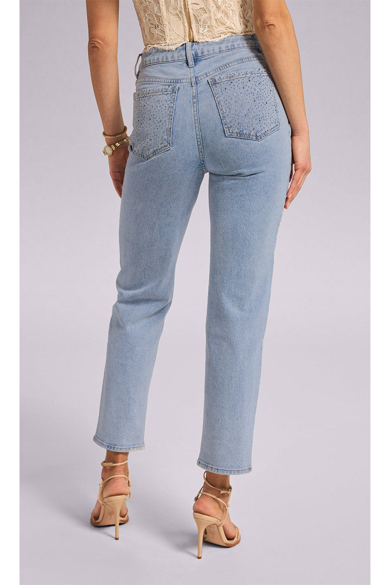 FANTASIA CRYSTAL DENIM PANTS