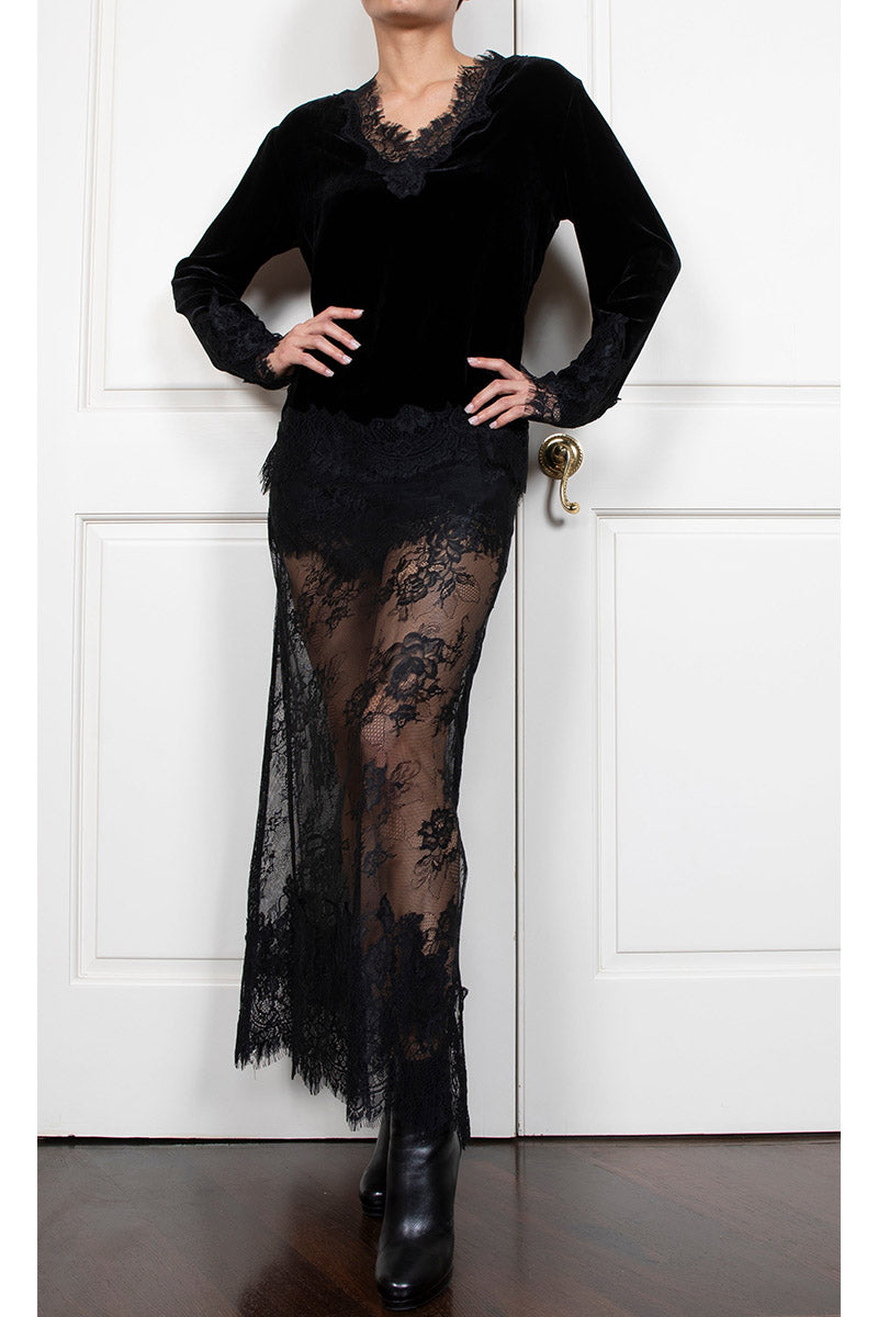 STACY LACE BIAS SKIRT