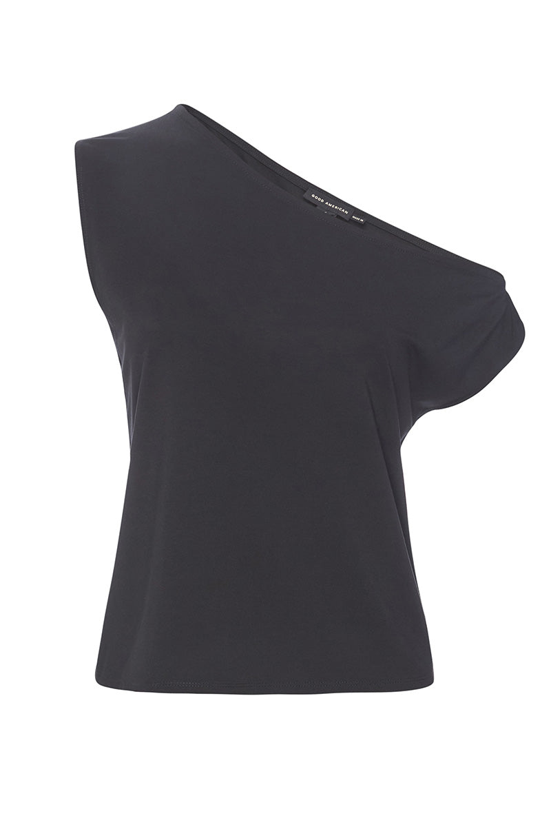 STRETCH JERSEY ASYMMETRIC TOP