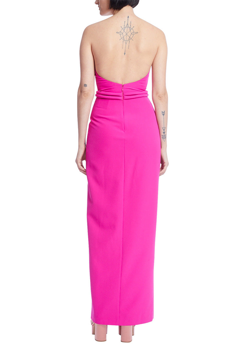 STRAPLESS COLUMN GOWN