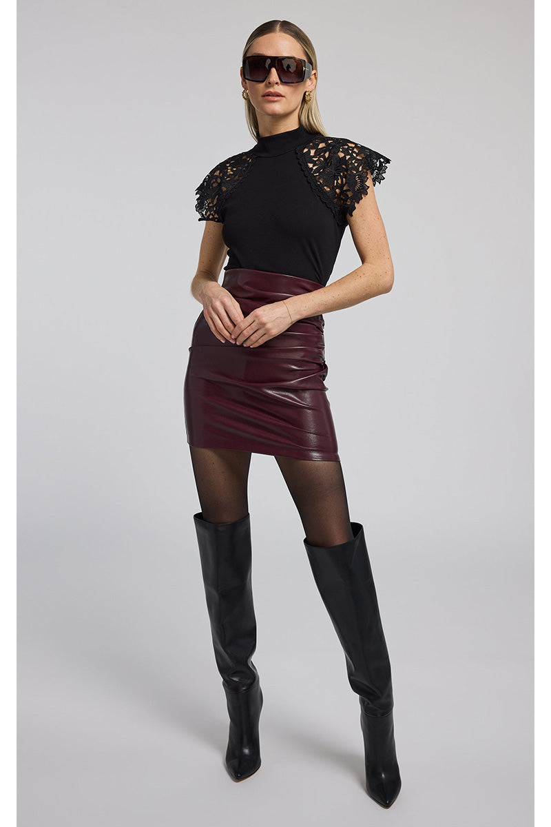 MILA VEGAN LEATHER SKIRT