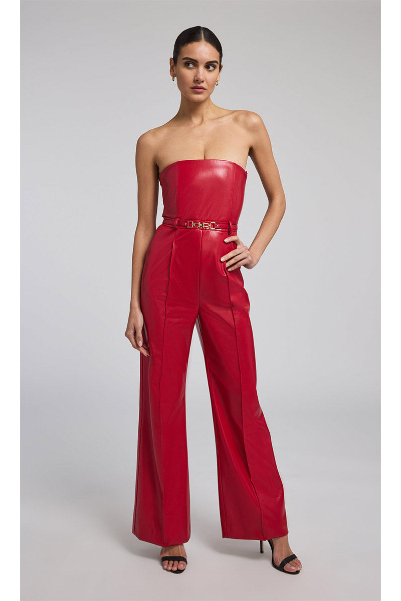 CRISTELLE VEGAN LEATHER JUMPSUIT