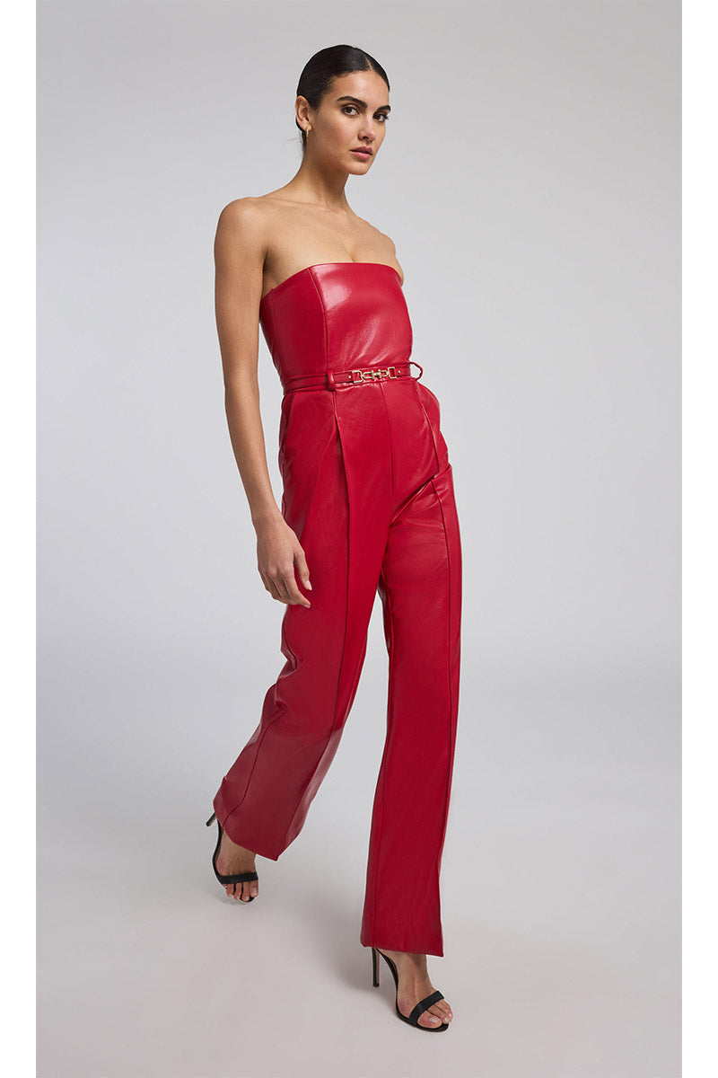 CRISTELLE VEGAN LEATHER JUMPSUIT