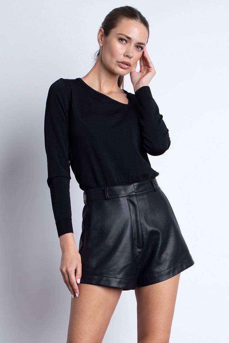 ALANNA VEGAN LEATHER SHORTS