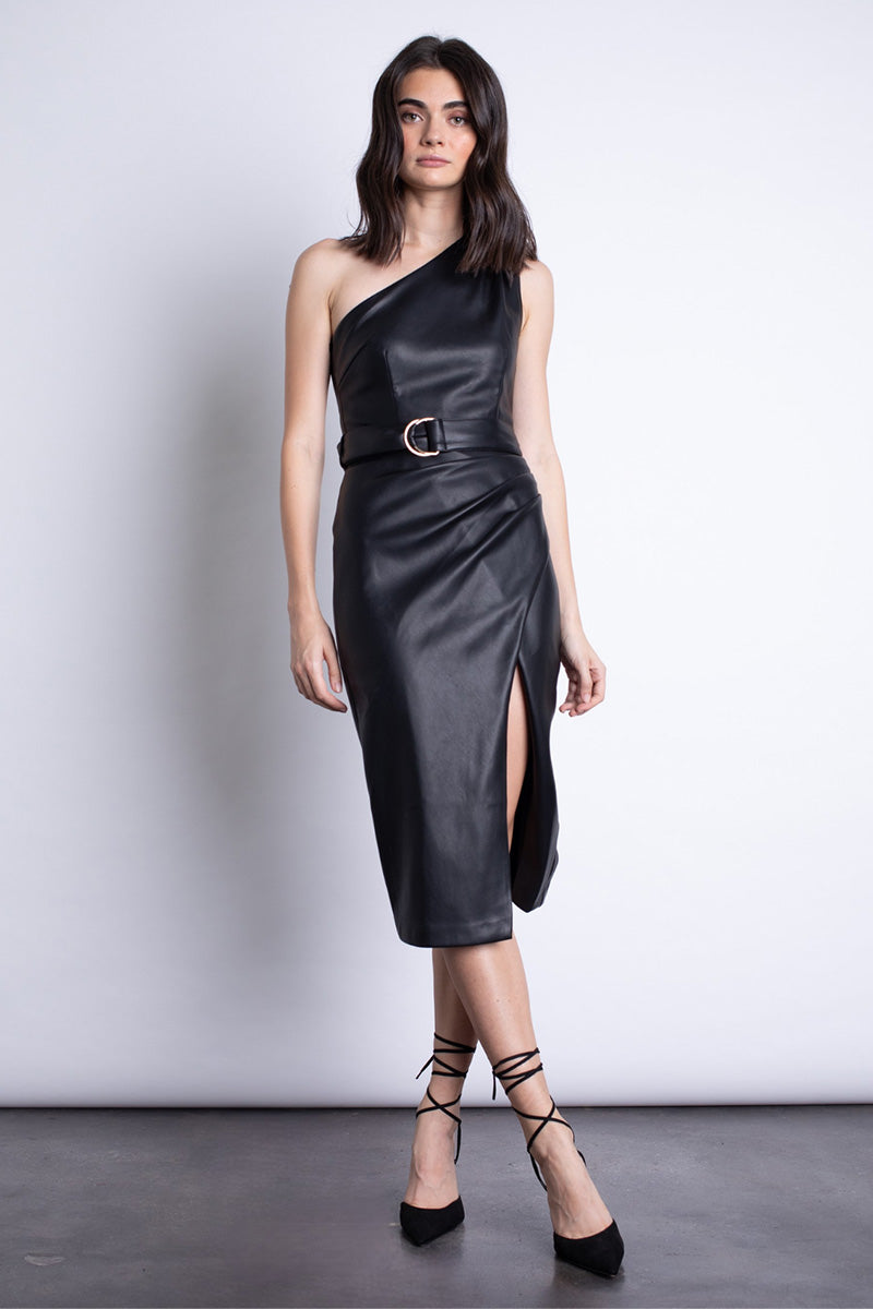 CANDELARIA MIDI LEATHER DRESS