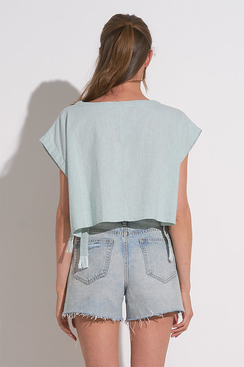 SHORT SLV CROP TOP