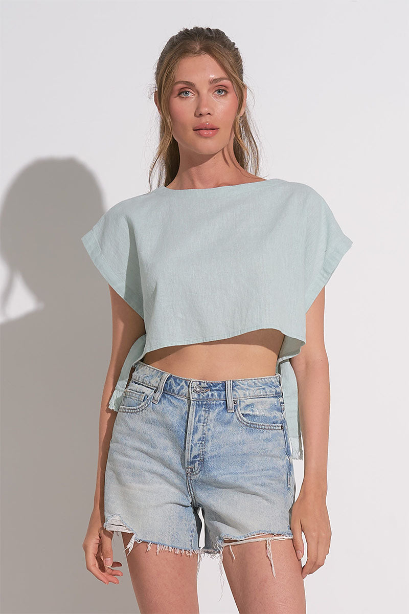 SHORT SLV CROP TOP