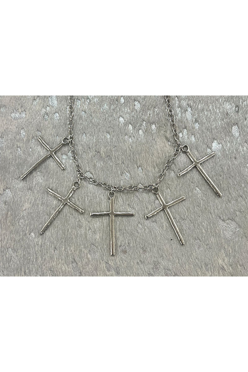 18" PLATED CHAIN W/ CROSSES