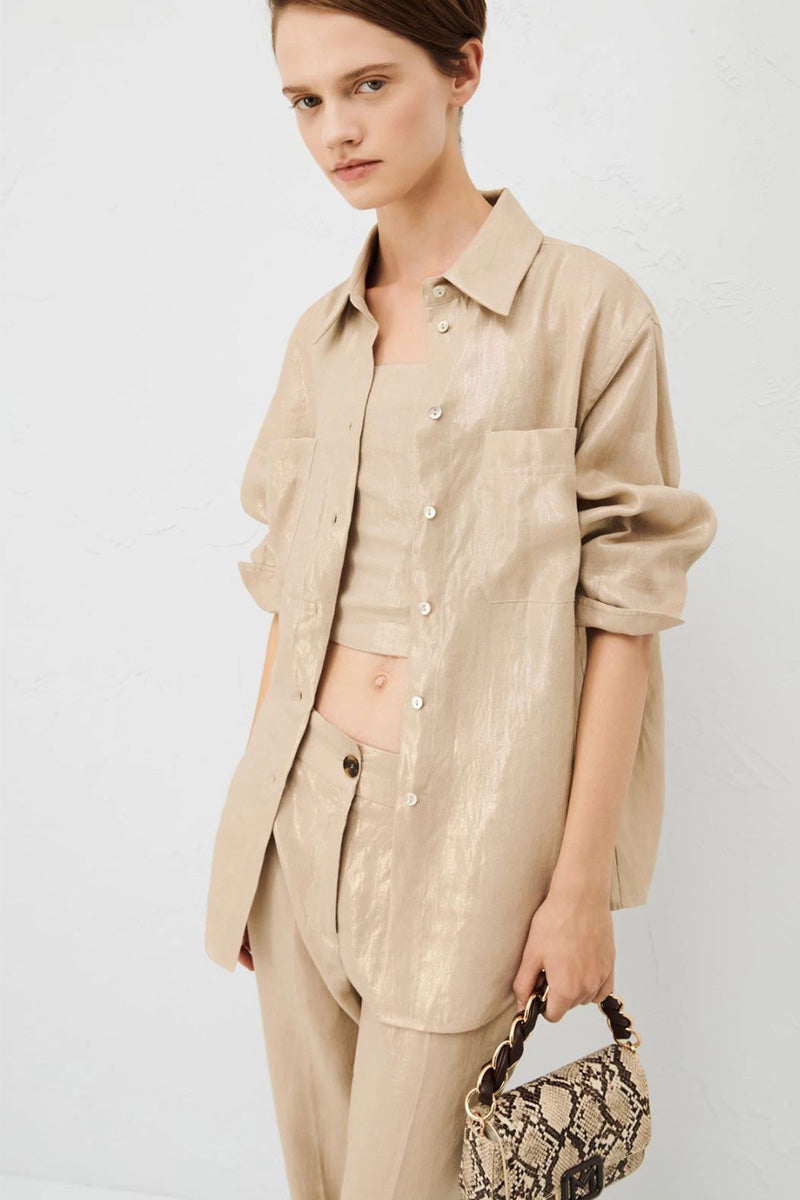 CALABRA COATED LINEN LS SHIRT