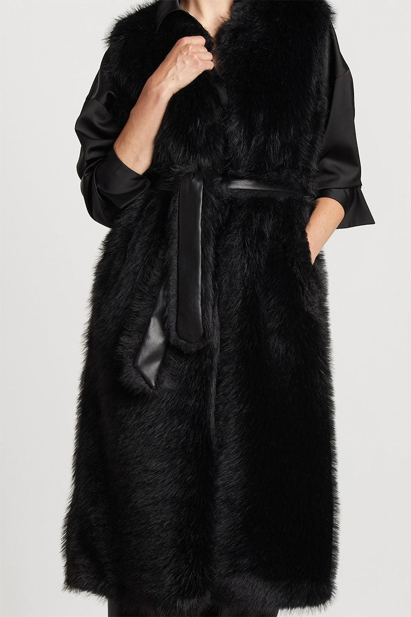 STEVIE LONG FAUX FUR VEST