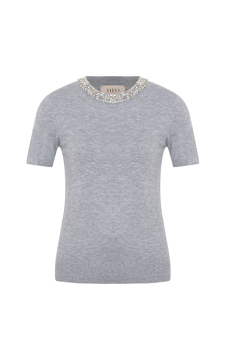 NOMIA EMBELISHED KNIT TEE