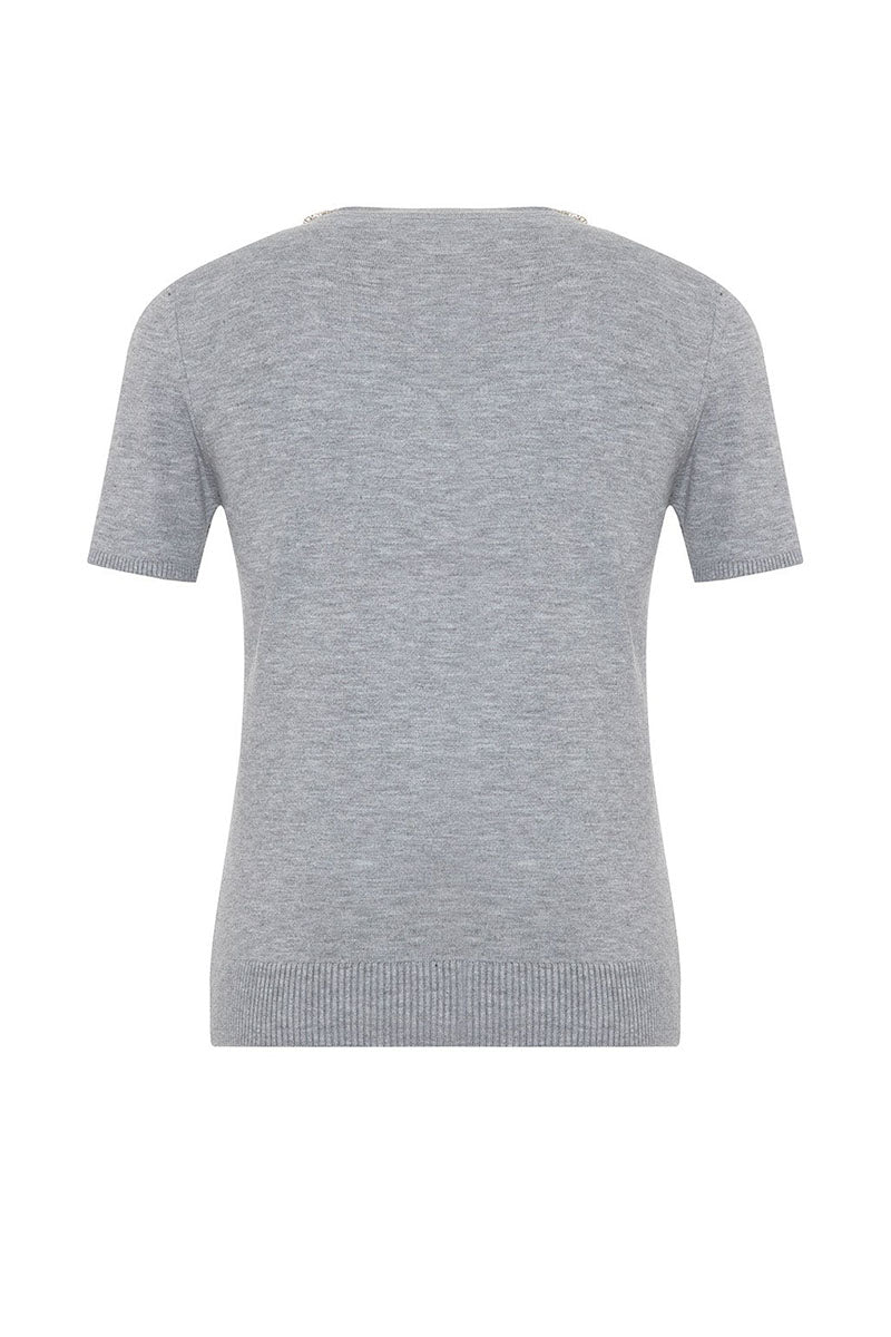 NOMIA EMBELISHED KNIT TEE