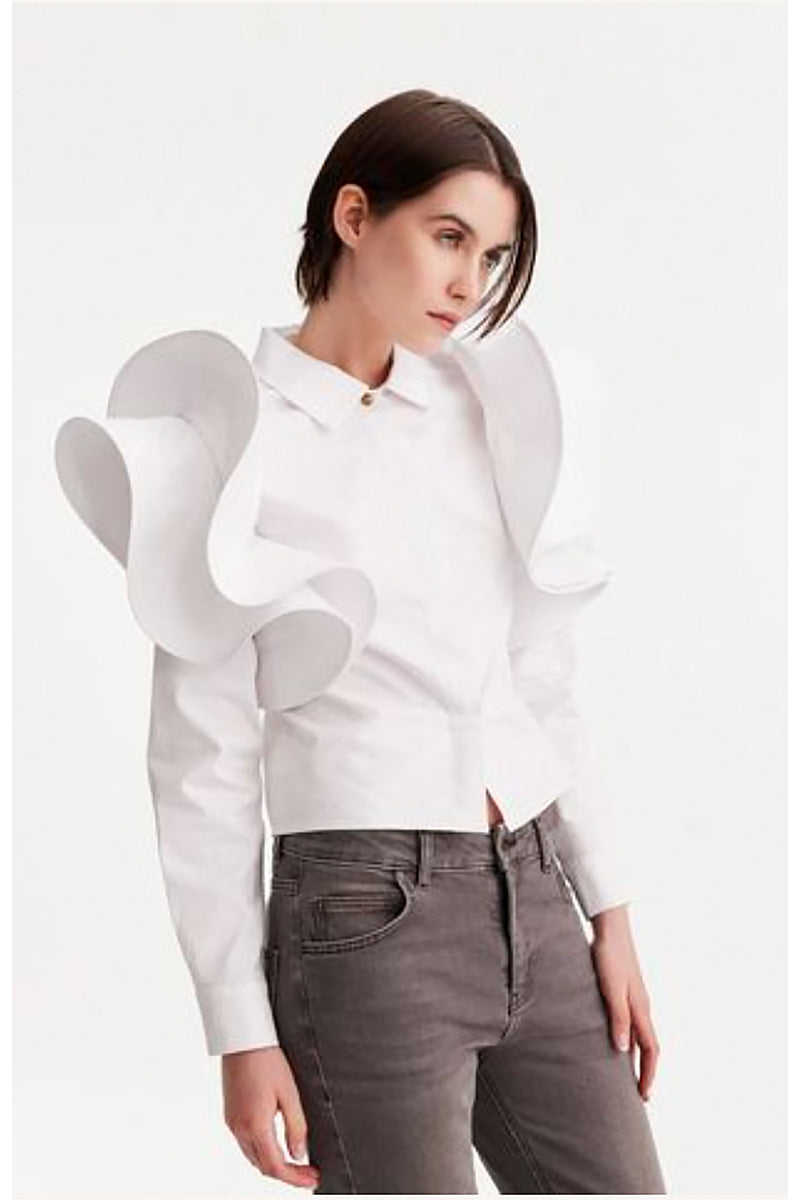 THALLO RUFFLE SHOULDER SHIRT