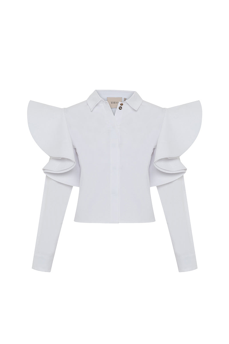 THALLO RUFFLE SHOULDER SHIRT